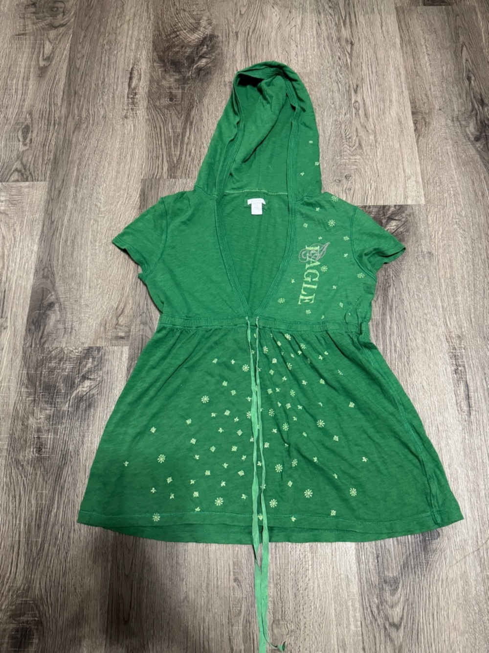 Baby doll American Eagle Outfitters Y2K Green Lightweight Top with Hood